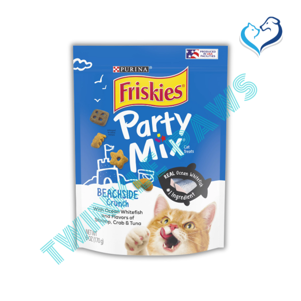 Purina Friskies Party Mix Beachside Crunch Flavour Crunchy Cat Treats 170g