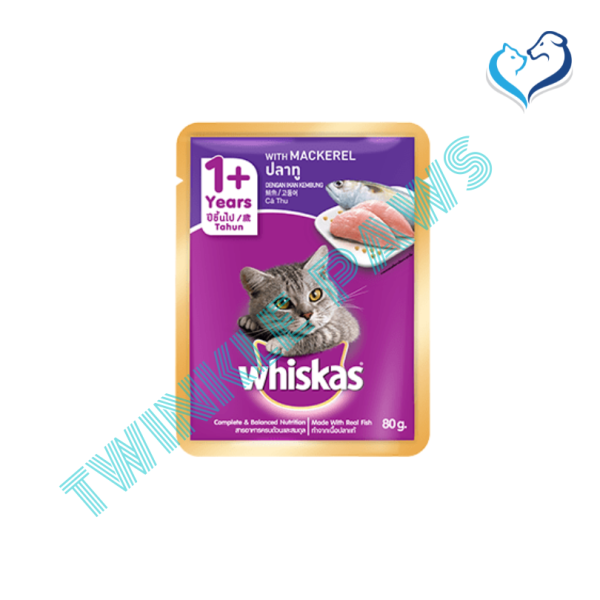 Whiskas Mackerel Flavour Wet Adult Cat Food 80g