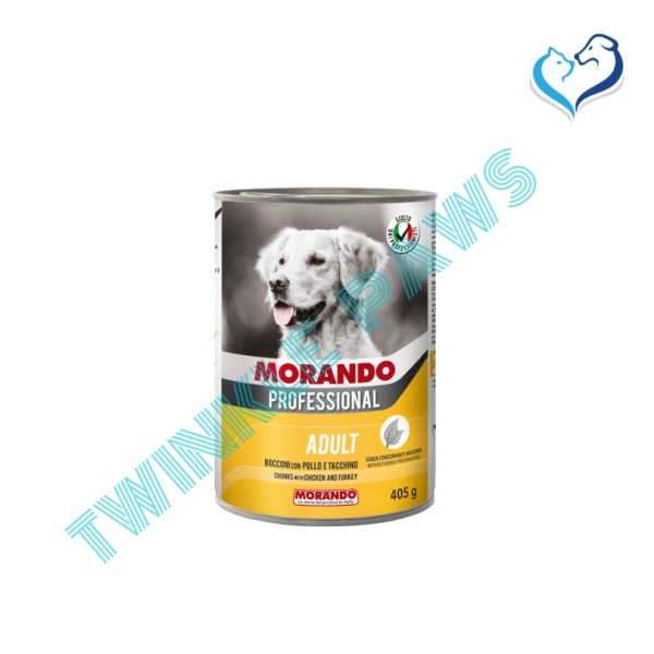 Morando Professional Adult Dog Chunks With Chicken & Turkey 405g Can