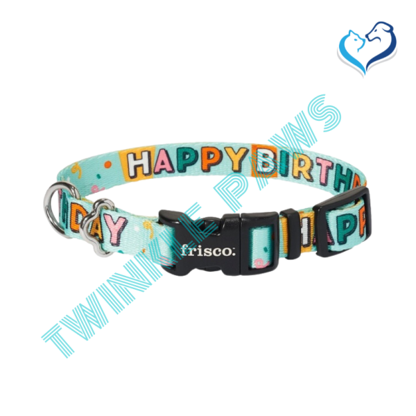 copy of Frisco Happy Birthday Polyester Dog Collar Medium 14-20 In Neck 3/4 In Wide