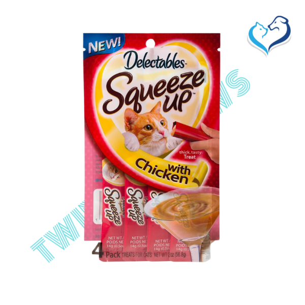 Hartz Delectable Squeeze Up Lickable Senior Cat Treat 56g 2.0oz - Chicken - Singles