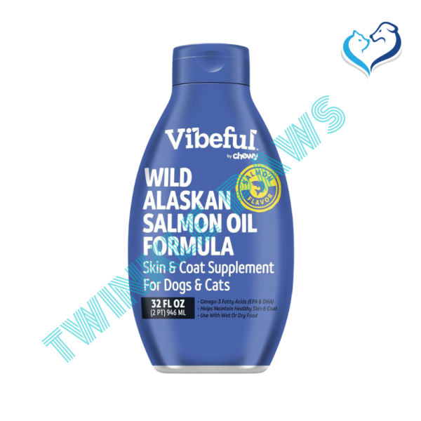 Vibeful Wild Alaskan Salmon Oil Formula Liquid Skin & Coat Supplement for Cats & Dogs, 946ml 32 oz