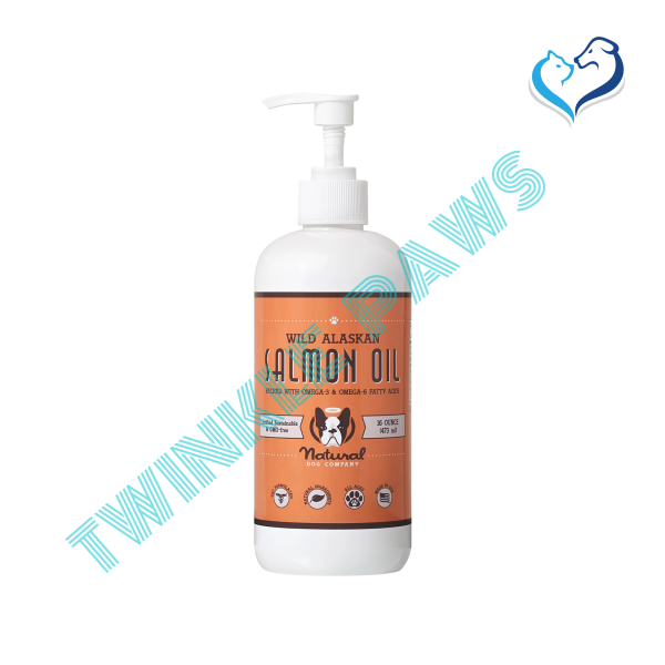 Natural Dog Company Wild Alaskan Salmon Oil Liquid Supplement for Dogs, 473ml 16-oz bottle