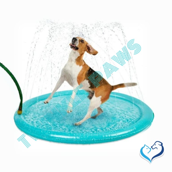 Vibrant Life Pet Splash Mat Blue Palm 39 inches Diameter