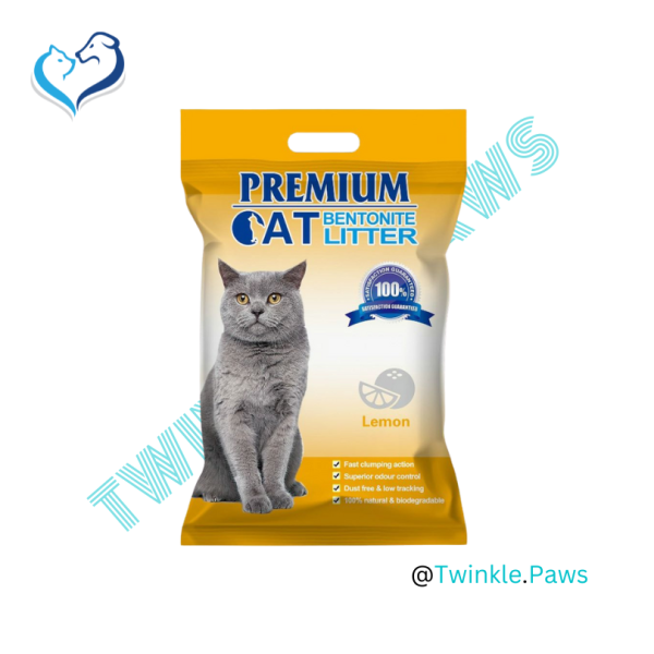 Premium Cat Bentonite Cat Litter 10L - Lemon Scented