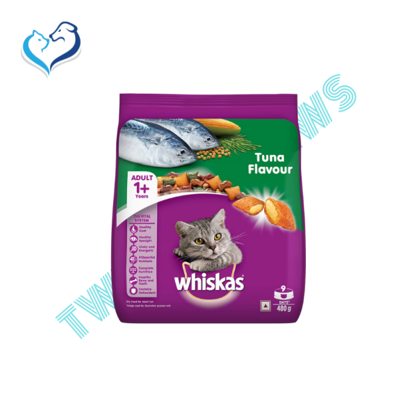 Whiskas Tuna Flavour Dry Adult Cat Food 480g