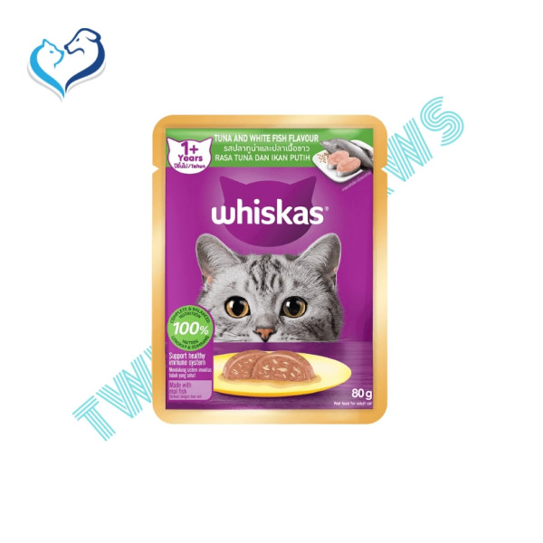 Whiskas Tuna & White Fish Flavour Wet Adult Cat Food 80g