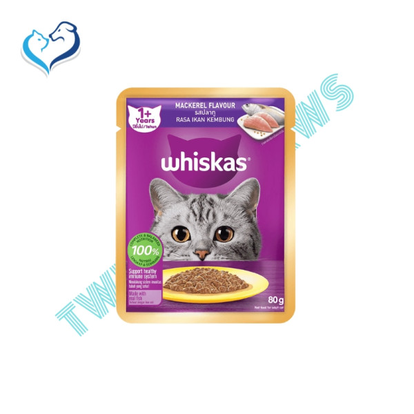 Whiskas Mackerel Flavour Wet Adult Cat Food 80g