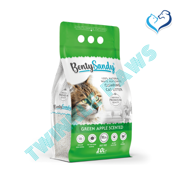 Benty Sandy Clumping Cat Litter Green Apple Scented 10L